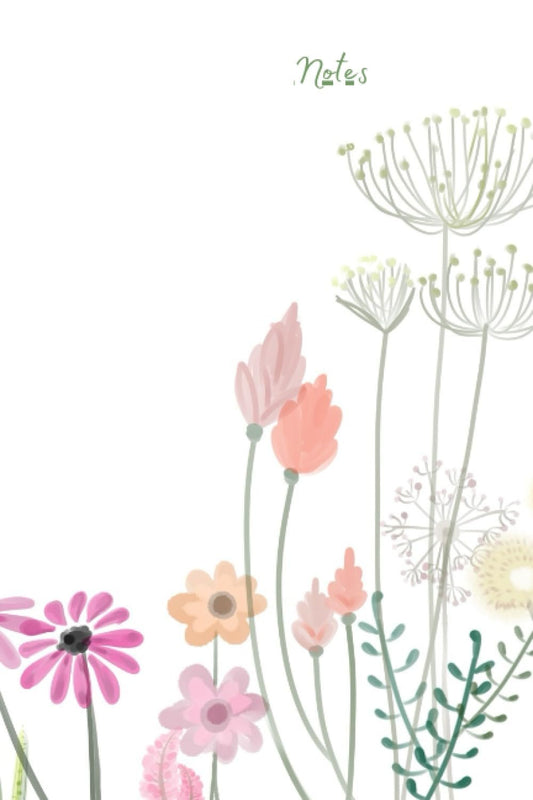 Notes, 6x9, 150 pages, Floral, Note-Taking, Stationery, Writing pad