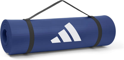 adidas Fitness Mat 10mm - Non-Slip Yoga Mat, Home Gym Accessories, Exercise Mat with Carry Strap, Lightweight, Portable, Home Workout Solutions for Yoga, Pilates, Balance Training and Fitness