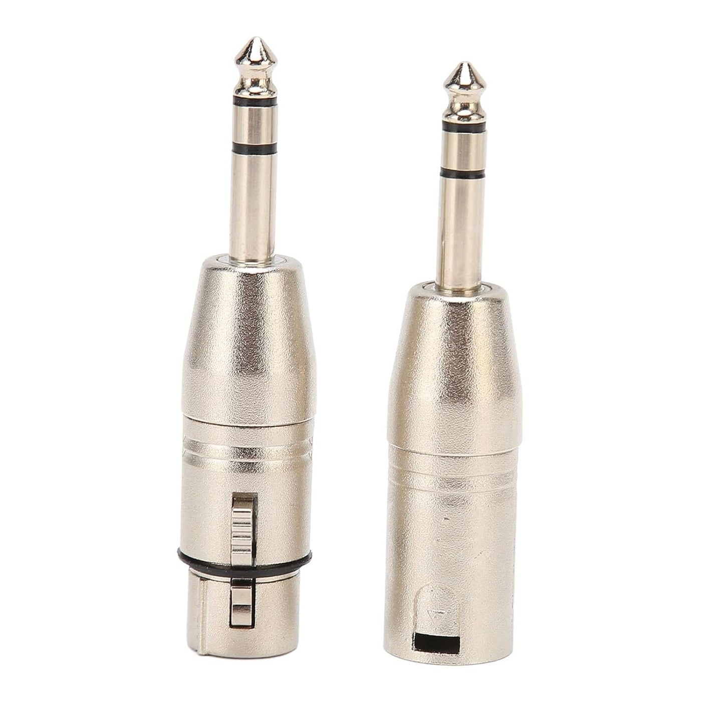 1/4 Inch TRS to XLR Adapter, 2Pcs 1 4 6.5mm Stereo Balanced Female Cables & Leads Male 3Pin and Sound Connector Quarter 6.35mm Microphone Cable for Mixers Microphones Amplifiers