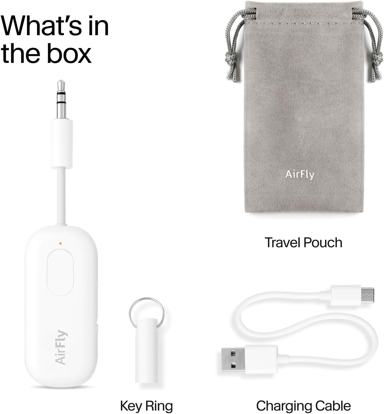 Twelve South 4353 Airfly Pro | Wireless Transmitter/Receiver with Audio Sharing for Up to 2 Airpods/Wireless Headphones to Any Audio Jack for use On Airplanes, Boats or in Gym, Home, Auto