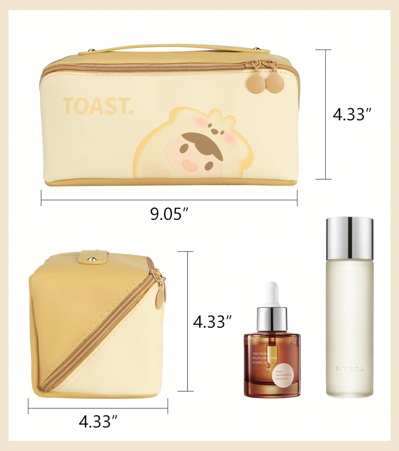 This travel makeup bag is easy to access makeup bag organizer is easy to organized，a stylish and practical makeup organizer bag. (yellow)