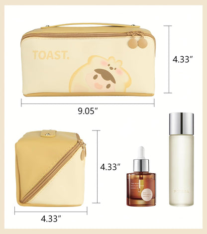 This travel makeup bag is easy to access makeup bag organizer is easy to organized，a stylish and practical makeup organizer bag. (yellow)