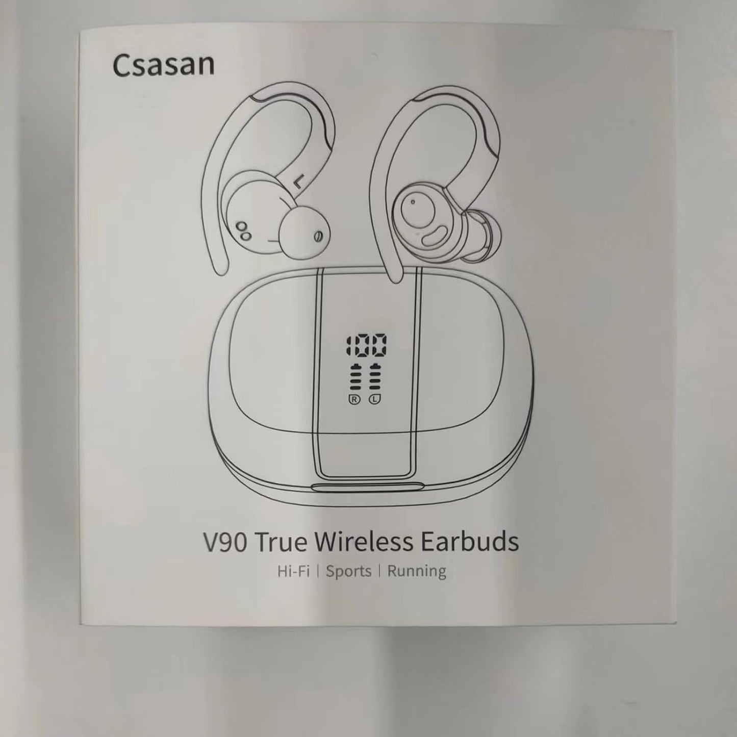 Wireless Earbuds, Bluetooth 5.3 Headphones Sport, Bluetooth Earbuds with ENC Mic, HiFi Stereo Wireless Earphones, 48H Dual LED Display, IP7 Waterproof Ear Buds with Earhook for Running Deep Blue