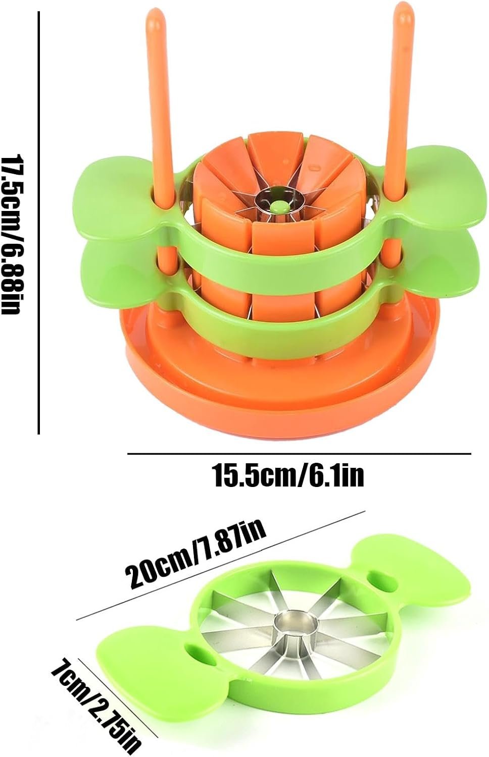Fruit Slicer,Orange Corer Tool Pear Divider - Sturdy Stainless Steel Fruit Cutter, Easy to Use Orange Slicer and Wedger for Potato Onion Vegetables