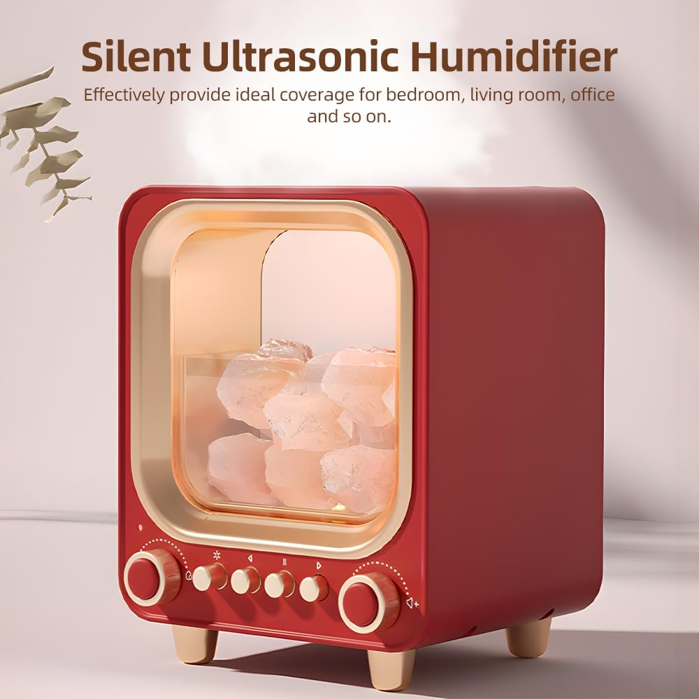 Essential Oil Diffuser Crystal Stone Aromatherapy Diffuser Humidifier with LED Night Light BT5.0 200ml Ultrasonic Quiet Cool Mist Air Humidifier for Home Bedroom Office