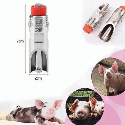 10 Pcs Stainless Steel Nipple Waterer, Automatic Poultry Waterers for Cattle Horses Pigs Sows Dogs Prevent Leakage Poultry Watering Drinker Nipple