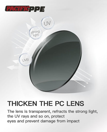 PACIFIC Welding Safety Glasses, Wrap-around Safety Welding Lens, Anti-scratch Safety Glasses, UV Protection, Protective Glasses, ANSI/ISEA & MCEPS Compliant, IR Shade 5