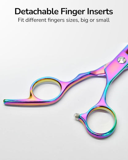 ULG Hair Cutting Scissors, Professional Hair Scissors 6.5 inch Right-Hand Razor Edge Barber Shears Salon Hair Cutting Shears Made of Japanese Stainless Steel, Hand Sharpened Multicolor