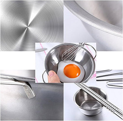 Hnvdkln 25Pcs Pretend Play Kitchen Cookware Playset - Stainless Steel Pots, Pans, and Cooking Utensils for Kids' Learning and Play