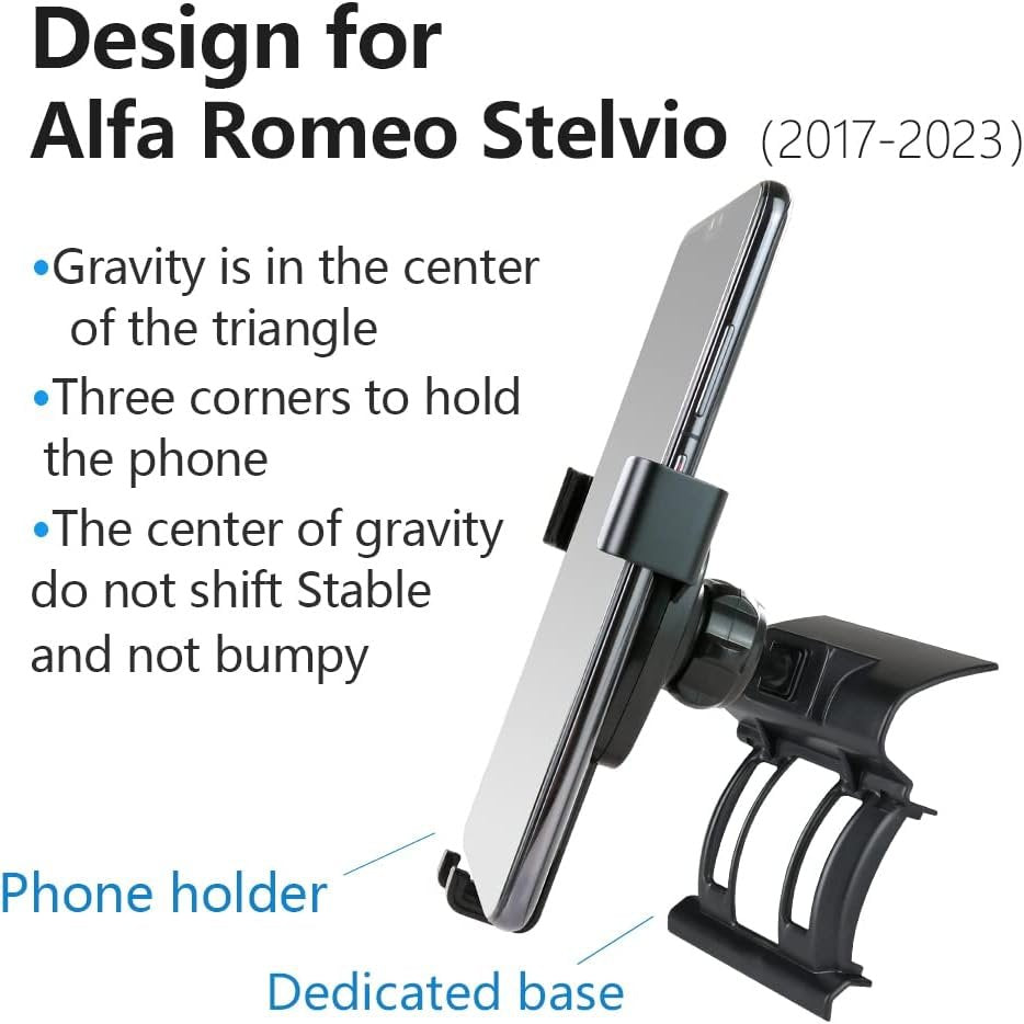 LUNQIN Car Phone Holder for Alfa Romeo Stelvio 2018 2019 2020 2021 2022 2023 2024 Car Accessories Navigation Bracket Interior Decoration Mobile Phone Holder