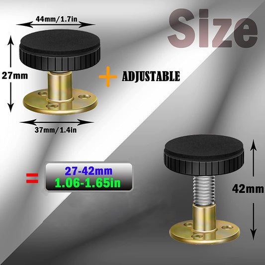 MEISO 2Pack Adjustable Threaded Bed Frame Anti-Shake Tool for Room Wall, Beds, Cabinets, Adjustable Threaded Headboard Stoppers Fixer, Sofas Adjustable Bed Frame Bed Frame Anti-Shake Support Stabilize