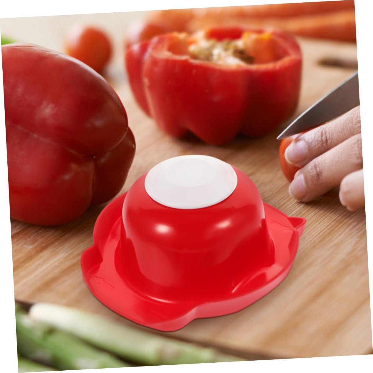 SOLUSTRE Food Slicer Cutter Finger Guard Safety Holder for Grating Onion Easy Clean Kitchen Tool Protects Fingers While Slicing Convenient Food Prep Helper Design
