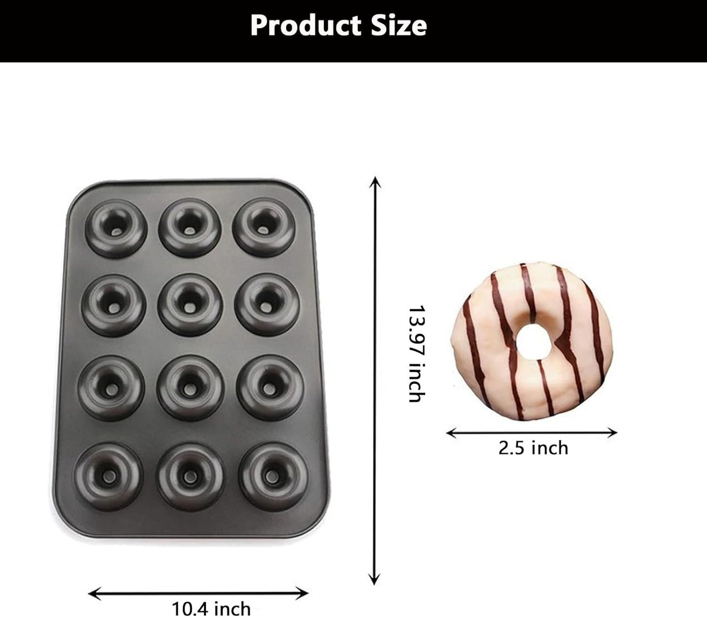 2 Pack Donut Pan,Non-Stick Donut Pan,for Oven Microwave Freezer Safe