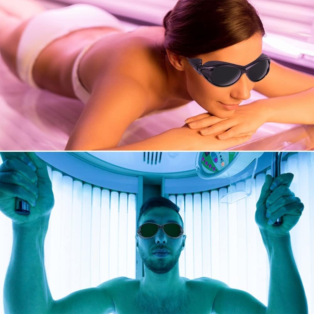 Dubofu Red Light Therapy Glasses, Tanning Glasses for Eye Protection, Medium