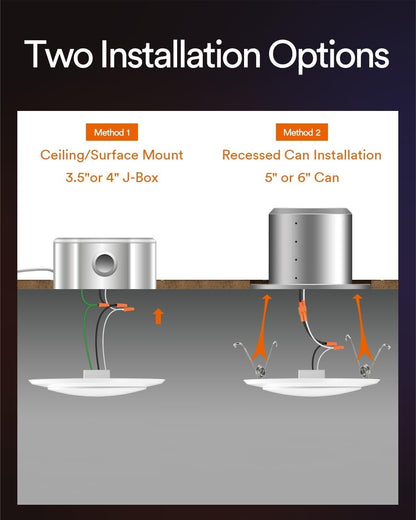 Lumary 13W Smart Flush Mount Ceiling Lights 5/6 Inch, RGBWW WiFi LED Disk Light, Color Changing 2700-6500K Dimmable Recessed Lighting, Surface Mount, Work with Alexa/Google Assistant