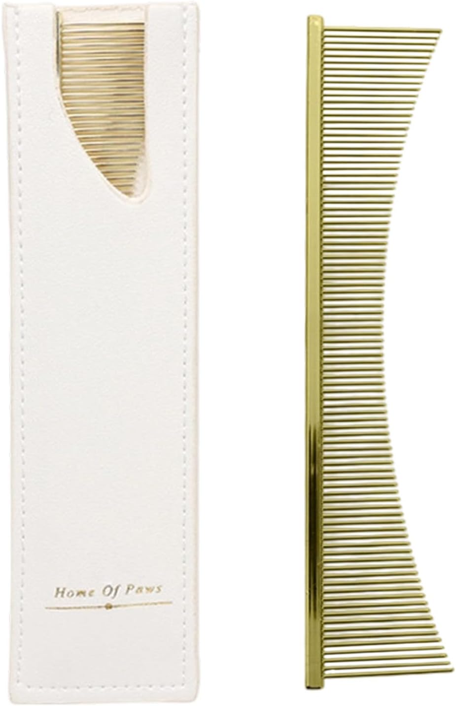 Dog Flea Comb, Ergonomic Fine-Tooth Grooming Tool, Tear Stain, 16.6x3.5x0.1cm Demitting Care, for Sensitive Skin, Puppy Daily Brushing, Pet Hygiene Routine