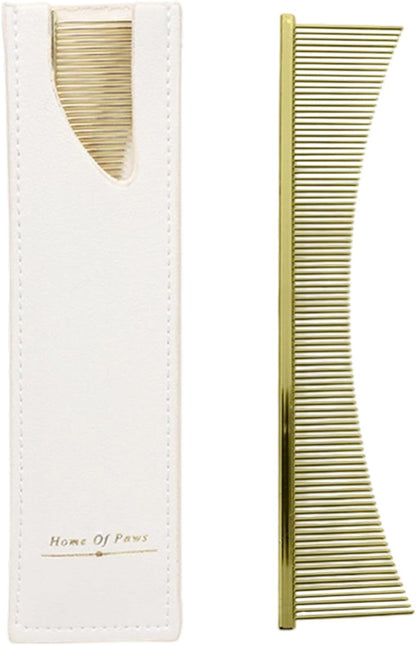 Dog Flea Comb, Ergonomic Fine-Tooth Grooming Tool, Tear Stain, 16.6x3.5x0.1cm Demitting Care, for Sensitive Skin, Puppy Daily Brushing, Pet Hygiene Routine