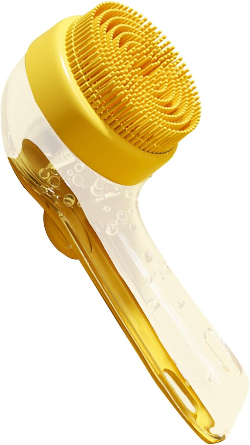 Dog Bath Brush, Pet Washing Brush, Gentle Puppy Comb, Slicker Scrubber Detangler for Kitten, Horse, Hygiene Cleaning, Dandruff Flea Matting, 7.48x3.35x1.18 inches, Green, Yellow