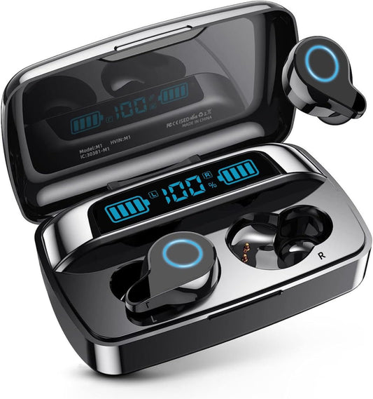 Wireless Earbuds, Bluetooth 5.3 Headphones 88Hrs Play Time with 1800mAh Charging Case in-Ear Stereo Earphones,Cell Phones Charging Function, IPX7 Waterproof Earphone for Phone Sports
