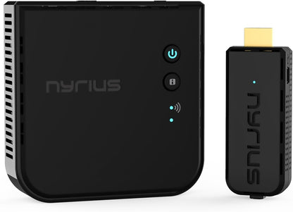 Nyrius Aries Prime Wireless Video HDMI Transmitter & Receiver for Streaming HD 1080p 3D Video & Digital Audio from Laptop, PC, Cable, Netflix, YouTube, PS to HDTV/Projector (NPCS549)