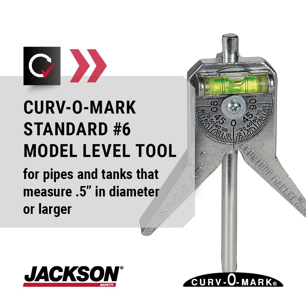 Jackson Safety Pipe Marker Centering Tool - Standard 4" Y-Type Head, Measure Pipes 0.5" and Above - Curv-O-Mark Standard 6
