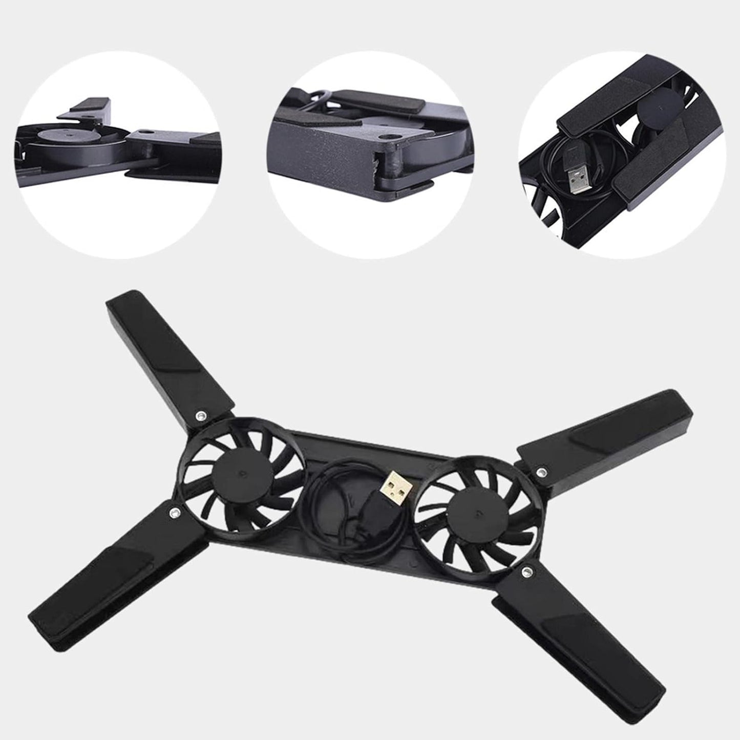 Laptop Cooler - Notebook Fan Stable Stand, Adjustable Height Laptop Stand | Quiet Height Adjustable Slim ful Cooling Pad for Computer Laptop Mouse Pad, Laptop Stand Holder Bed Sofa Office