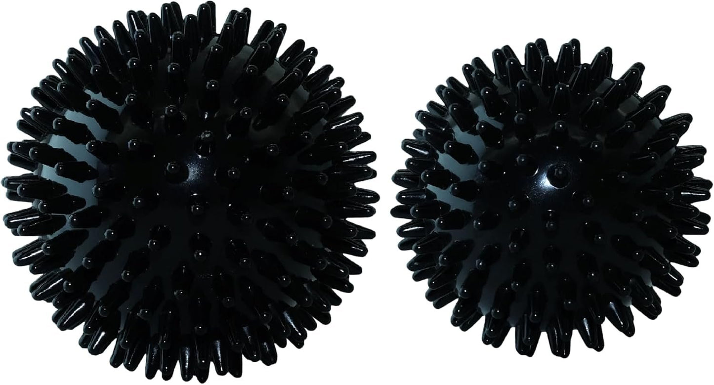 Hard Spiky Massage Ball Pack of 2. Plantar Fasciitis Relief Ball, Foot Massage Ball. Trigger Point Massager Therapy Balls for Muscle Recovery Myofascial Release Pain Relief