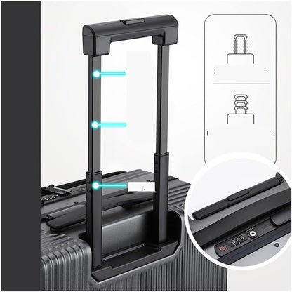 QWAXTRIW Qwaxtriw Suitcase Holes with Wheels for Opening Carry Luggage Security Combination Lock Board Suitcase Adjustable Pull Luggage Durable