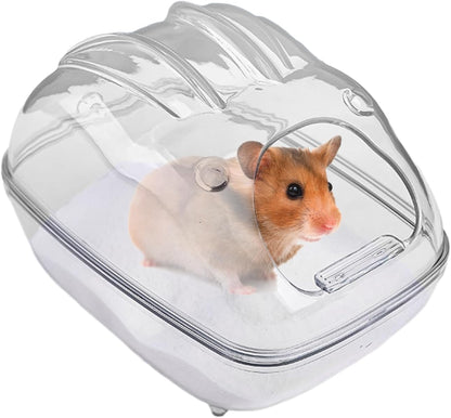 Hamster Sand Bath Container, Gerbil Bathroom Box, Clear Chinchilla Bathtub, Small Animal Body Cleaning Tub Designed for Gentle Grooming Hygiene of Gerbils, Hamster, And Chinchillas