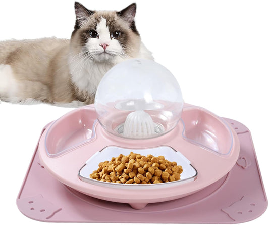 Ciotole per l'alimentazione dei gatti, ciotola per acqua per animali domestici, ciotola per irrigazione per animali domestici, ricarica automatica 'acqua, alimentatore multifunzionale per gattini