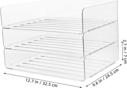 Generic Paper Storage Organizer Desk Tray Stackable File Organizer for Office Transparent Letter Tray for Efficient Workspace Organization