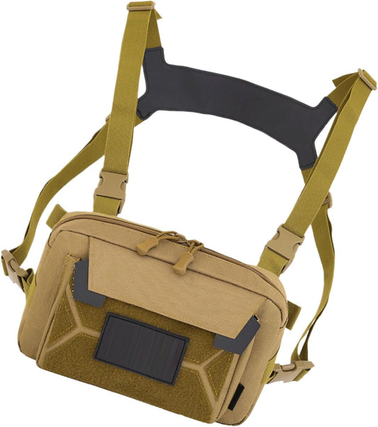 Running Chest Bag, Cycling Waistcoat Pack, Anti Theft Lightweight Gear, Secure Storage Vest, Black, Khaki, Ideal for Hiking, Biking, Fishing, Hunting, Outdoor Travel Adventures, Khaki, Please refer to