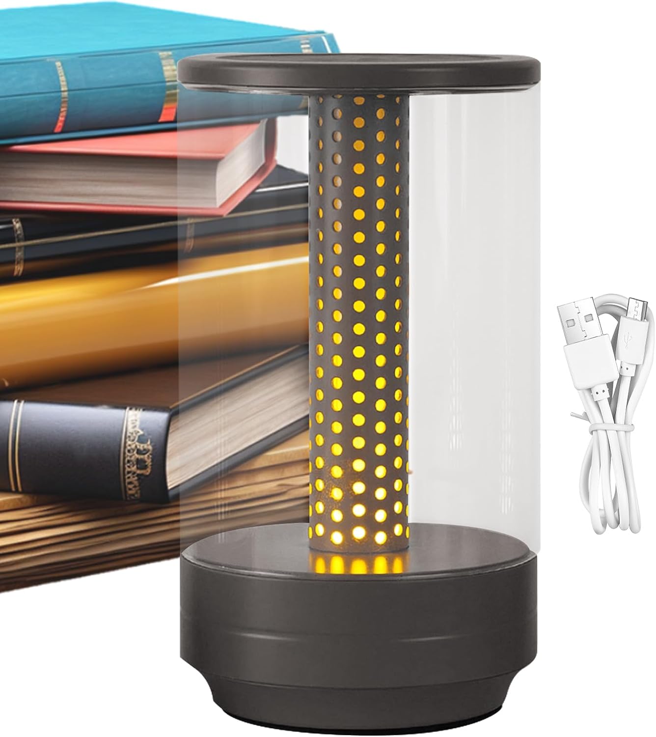 Touch Night Light, Rechargeable LED Desk Lamp, Candlelight Atmosphere, Portable Dimmable Smart Table Light, Warm Lighting for Bedroom, Nursery, Living Room, Dorm, Hospital