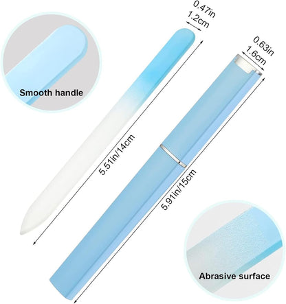 3 Pack Crystal Glass Nail File,H HOME-MART Nail Care Crystals Glass Nail Files in Cheeky Colors,Fingernail File for Manicure,Nail Strengthener hardener,Nails Buffer for Natural and Acrylic Nail filer
