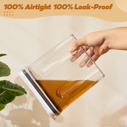 Cereal Containers Storage Set, Airtight Food Storage Container with Lid 4L/135.2oz, 2PCS BPA-FREE Plastic Pantry Organization Canisters for Rice Cereal Flour Sugar Dry Food in Kitchen