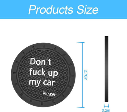 8sanlione Cup Holder Coasters, 2.75 Inch Non-Slip PVC Insert Coaster, Anti-Scratch Auto Cup Mats for Women Men, Vehicle Interior Accessories Universal for Car, SUV, Truck (D Black/2PCS), 2 Pack