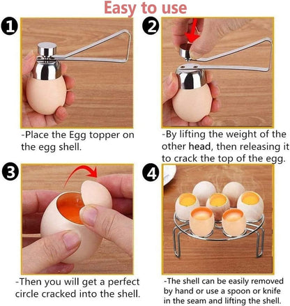 Pubiao Stainless Steel Egg Topper, Egg Opener Kitchen Gadget for Raw or Soft Hard Boiled Egg, Dishwasher Safe