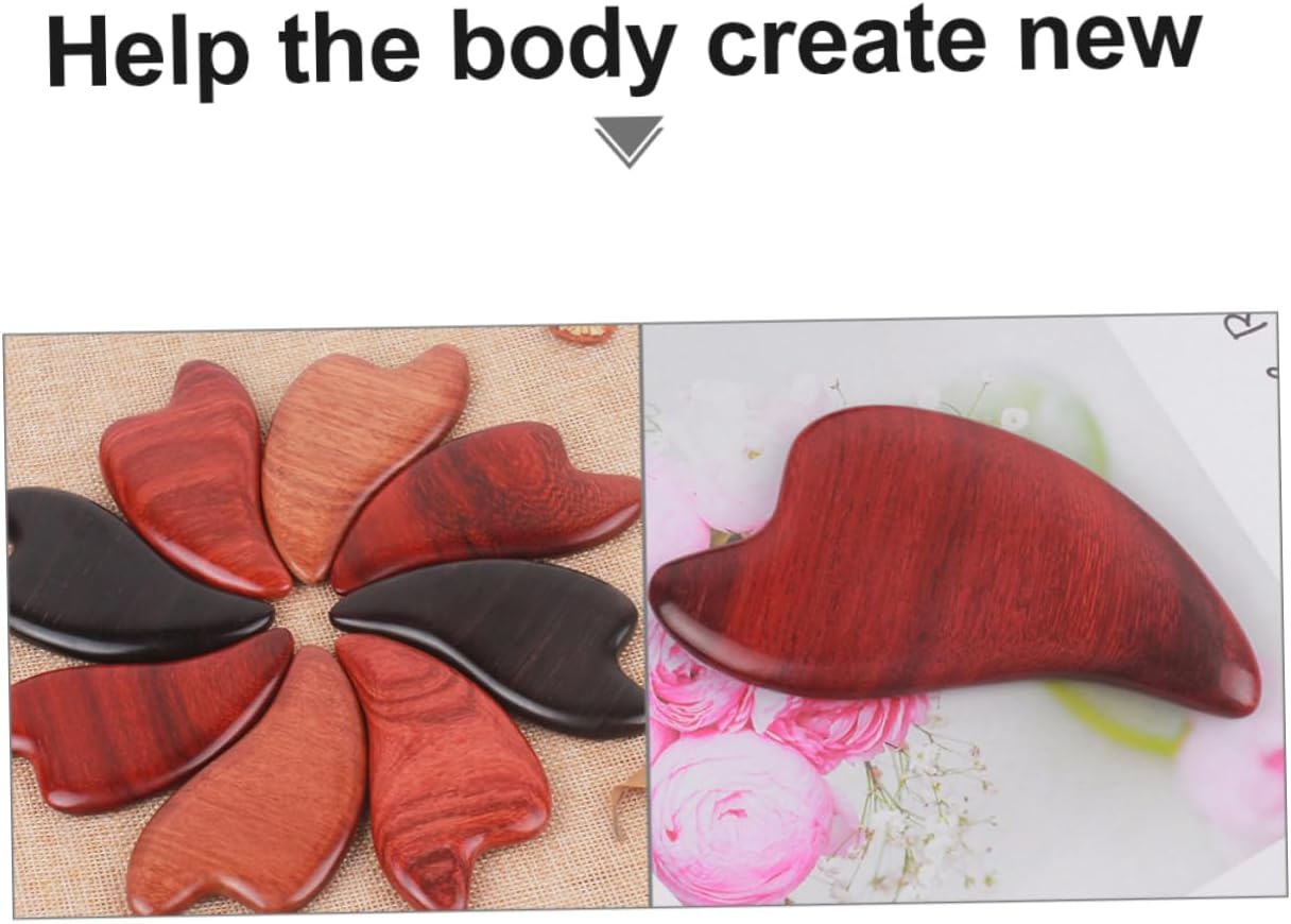 Baluue 3 pcs Wooden Scraping Plate Massaging Tool for Facial Use Ergonomic Design Smooth Texture for Safe