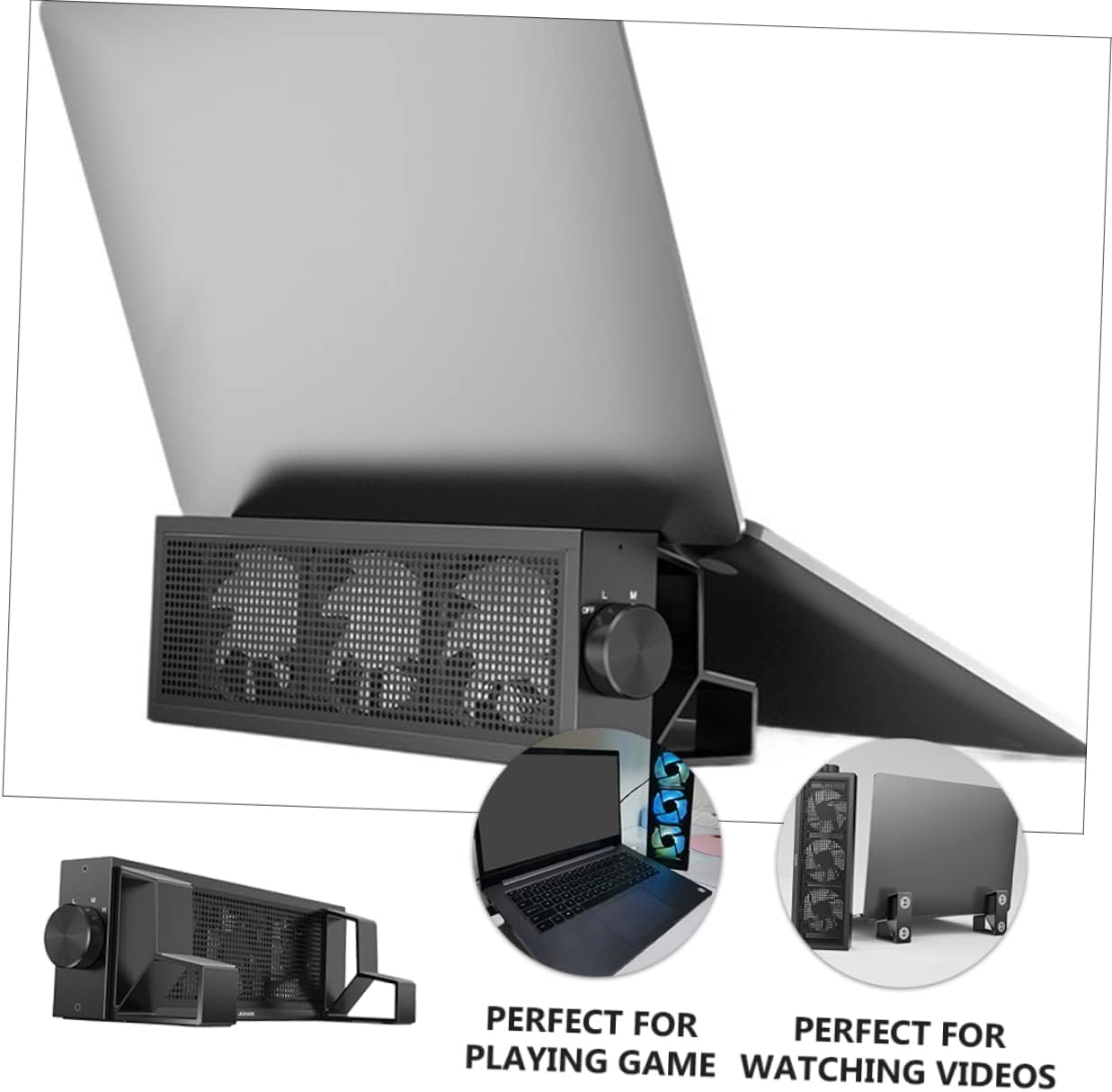 CHICAMPERA 1 Set RGB Laptop Cooling Pad Height Laptop Stand with Ergonomic Design for Heat Dissipation Reduces Neck Eye Pressure for Gaming Work Use