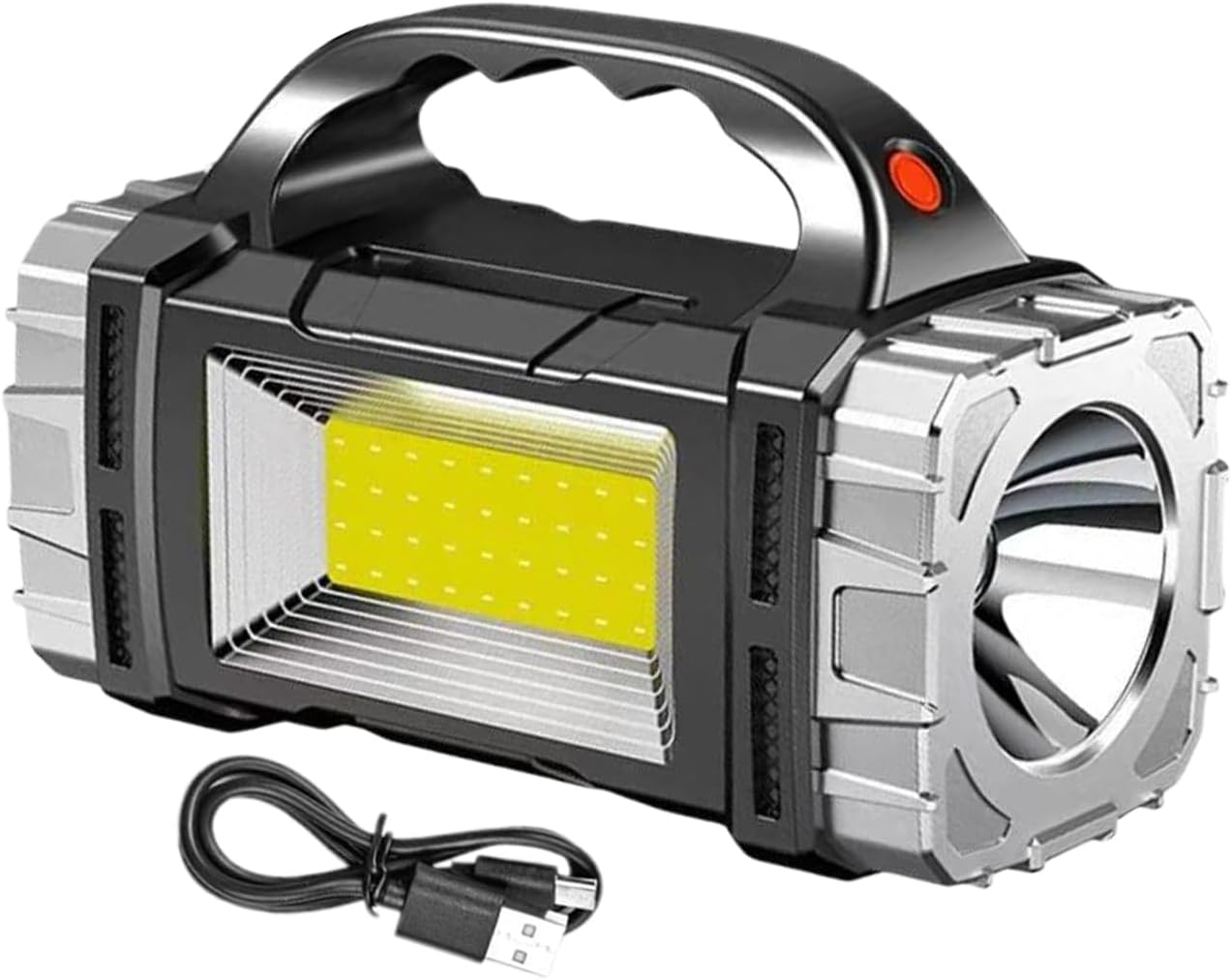 Generico Solar Flashlight, USB Rechargeable Waterproof Torch, Emergencies Power Bank, Rugged Outdoor Gear, Solar-Powered LEDs Light for Hiking, Camping, Survival, Travel, Work Situations