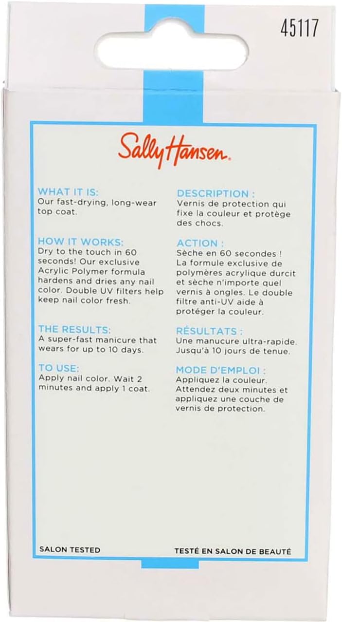 Sally Hansen - Insta-Dri Quick Drying Top Coat - Quick Drying and Long Lasting Top Coat - 12 ml