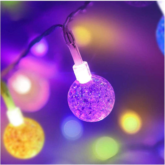 Upgrade Your Decor with Crystal Globe Fairy Lights: 8 Modes, Battery Powered, Perfect for Indoor/Outdoor Parties
