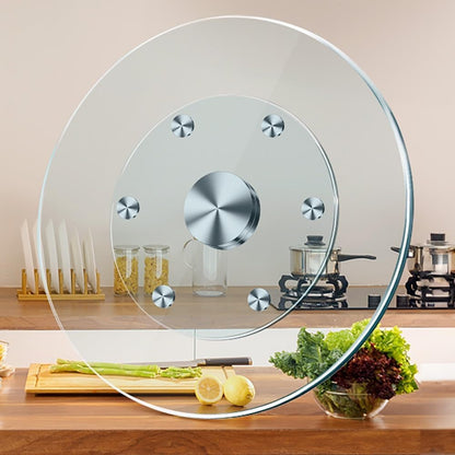 Tempered Glass Tabletop 360° Rotating Tray, 24" 28" 32" Large Serving Plate for Kitchen, Lazy Susan Dining Table Turntable(24inch/60cm)