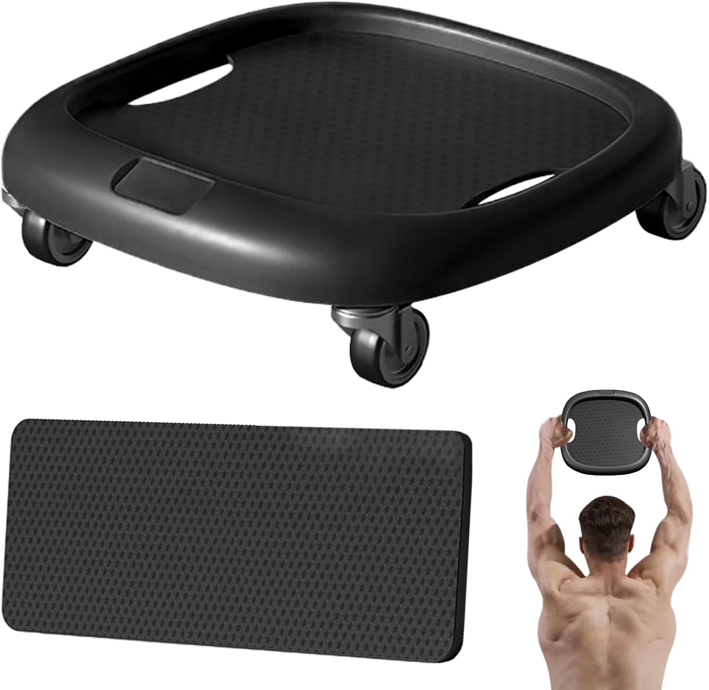 Ab Wheel, 360 gradi rotanti addominali Board, Core Trainer, Training Equipment with Mat, ABS Material Compact Gear Body Sculptor Waist Strength Fitness for Workouts, 620 g