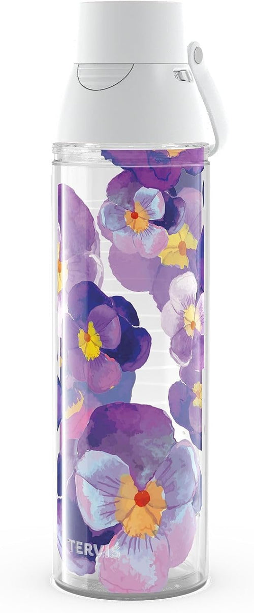 Tervis Watercolor Pansy Insulated Tumbler, 24oz Venture Lite Water Bottles, Classic