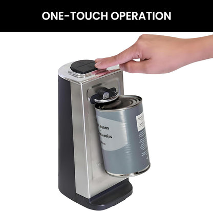 Kenmore Electric Can Opener - Extra-Tall, Smooth-Touch Side-Cut Blade, Safe Storage, Automatic Operation, Opens Regular & Pop-Top Cans, Black Steel Steel Camping Tool, Kitchen Gadget, Secure Grips