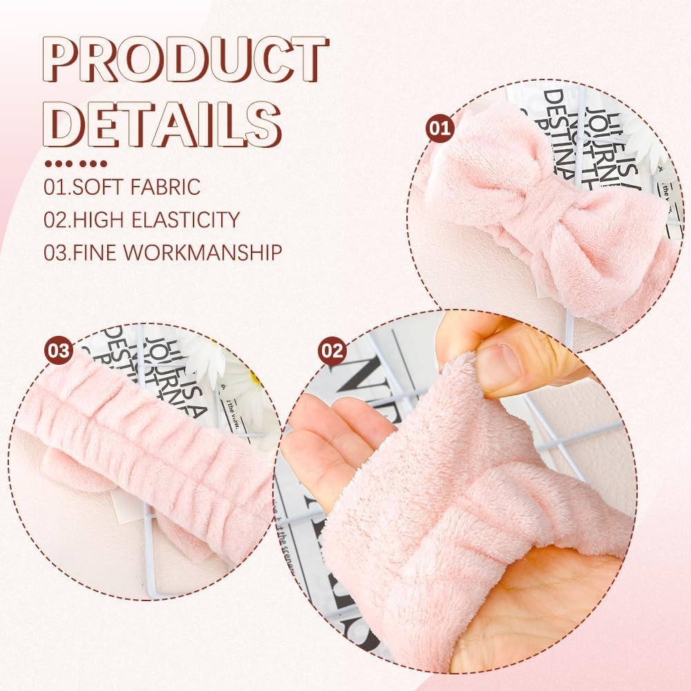 Skincare Headband For Washing Face Skin Care Headband Makeup Headbands For Women Spa Headband For Washing Face Head Band For Skincare Hair Band For Washing Face Makeup Accessories Fluffy Headband