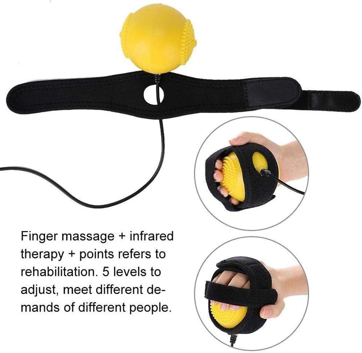 Electric Hot Compress Recovery Ball Antispasticity Finger Massage Finger Passive Rehabilitation Training Stroke Hemiplegia