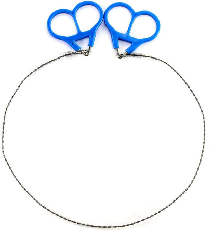 QWORK Wire Saw, 4 Pack 20" Stainless Steel Serrated Cutting Cable, Emergency Chainsaw Survival Kit Outdoor Tools for Trees Cutting, Backpacking Gear, Camping, Hunting, Hiking