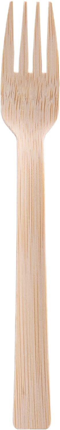 Nacterra Eco-Friendly Disposable Cutlery Set - Biodegradable Wooden Spoons, Forks, and Knives with 1 Napkin - 50 Packs - All Natural Bamboo Dinnerware Set